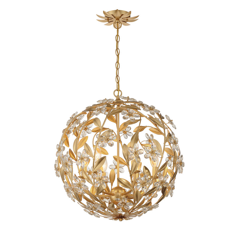 Meyah 6 Light Antique Pendant, Gold