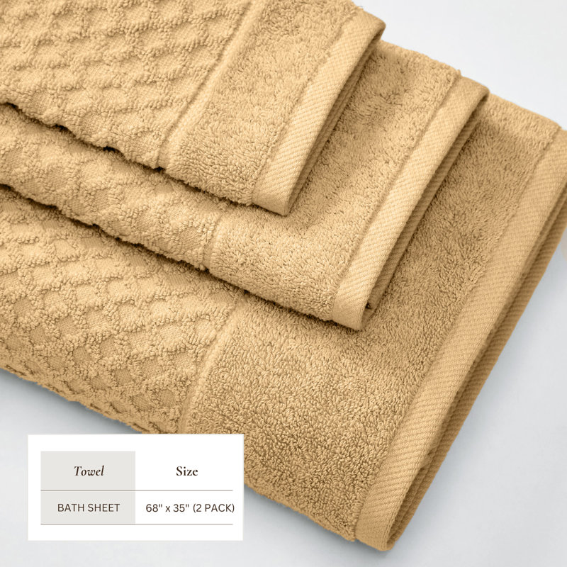 100% coton ultra doux et absorbant, Draps de bain - paquet de 2, Sable diamant