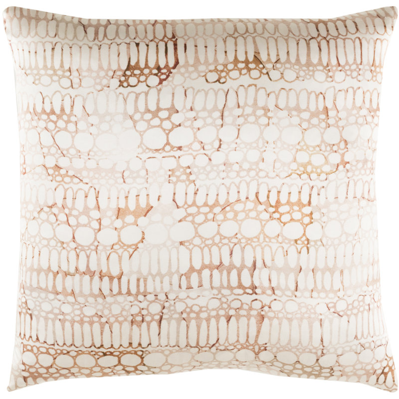Natural Affinity Geometric Silk Pillow Cover, Brown/Orange