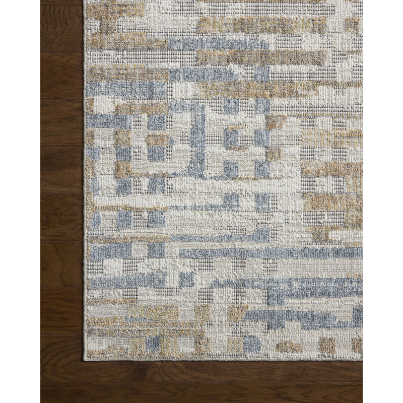 Tapis Loloi Roxie Ivoire/Denim, 7 pi 10 po x 10 pi