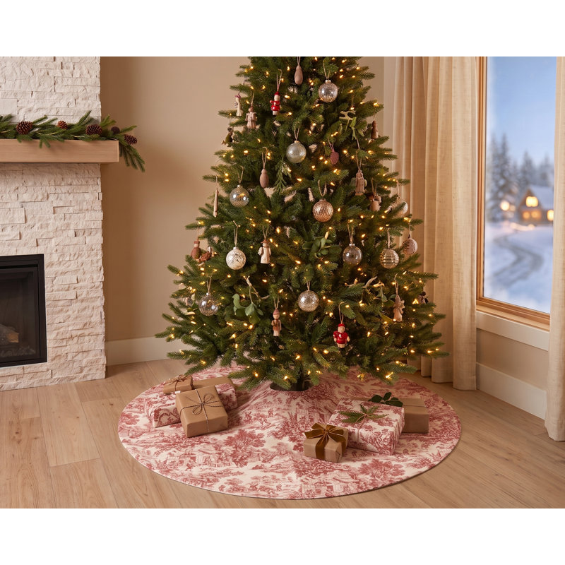 Jupe d'arbre de Noël Toile, Burgundy, 36"