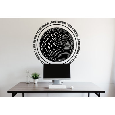 Circuit Board Wall Decal, Technology Vinyl Wall Art Decals, Computer Circuit Decor, Binary Code Software Science Wall Sticker Office 168LU