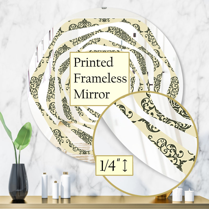Miroir mural sans cadre à motif abstrait, 31,5 po x 31,5 po