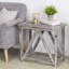 Torched Solid Wood Side Table