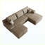 Canapé modulaire 107 po avec repose-pieds Cloud, siège profond en forme de U minimaliste moderne, aucun assemblage requis, velours côtelé-130596951-130596956