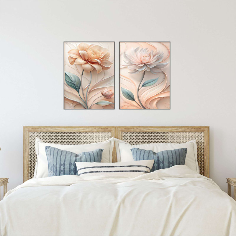 Élégantes peintures décoratives en panneau de fibres à densité moyenne (2 pièces), 23,6 po x 31,5 po chacune | 100% panneau de fibres à densité moyenne, impression numérique de haute qualité | Parfait pour le salon et le bureau