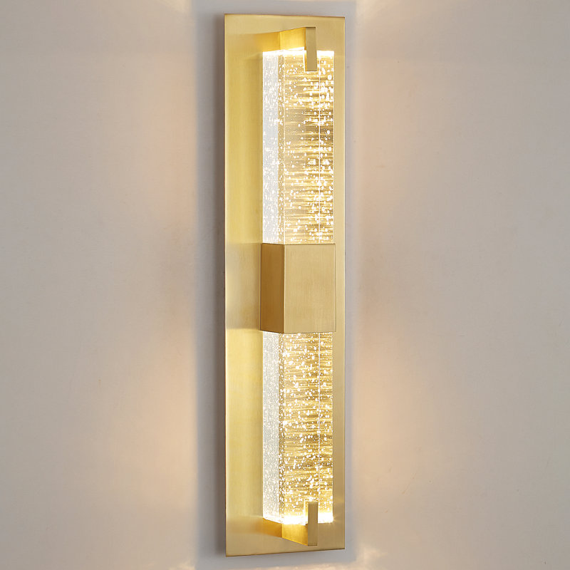 Tomario Dimmable Crystal Bathroom Vanity Light, Gold