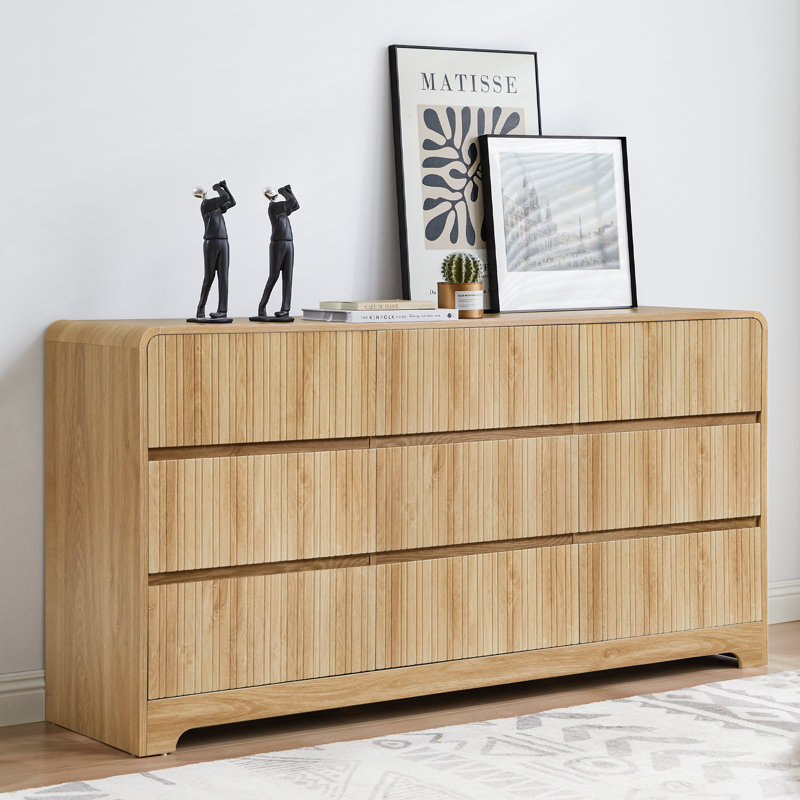 Commode 9 tiroirs Servidia (l 63 po), Jaune