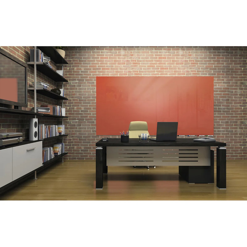 Tableau magnétique horizontal en verre Aria, Pêche, H 48 po x l 60 po