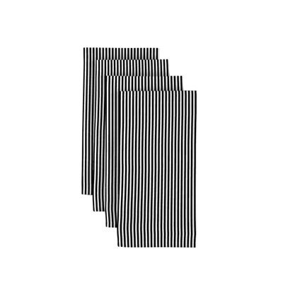 Black & White Pinstripes Cotton Napkins 18"x18" Reusable Washable Cloth Dining Napkins