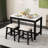 Modern Bar Dining Table Set With Storage Drawers And Padded Stools-105849878