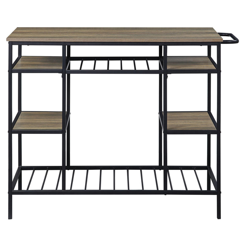 Îlot de cuisine avec tablettes ouvertes
