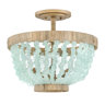 Fredrick Ramond Dune Four-Light Hand-Strung Sea Glass Semi-Flush Mount Ceiling Light