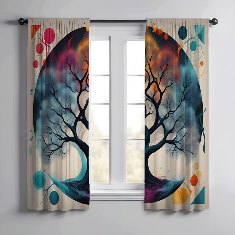 Paire de rideaux semi-transparents en polyester Duconje, L 40 po x L 61 po