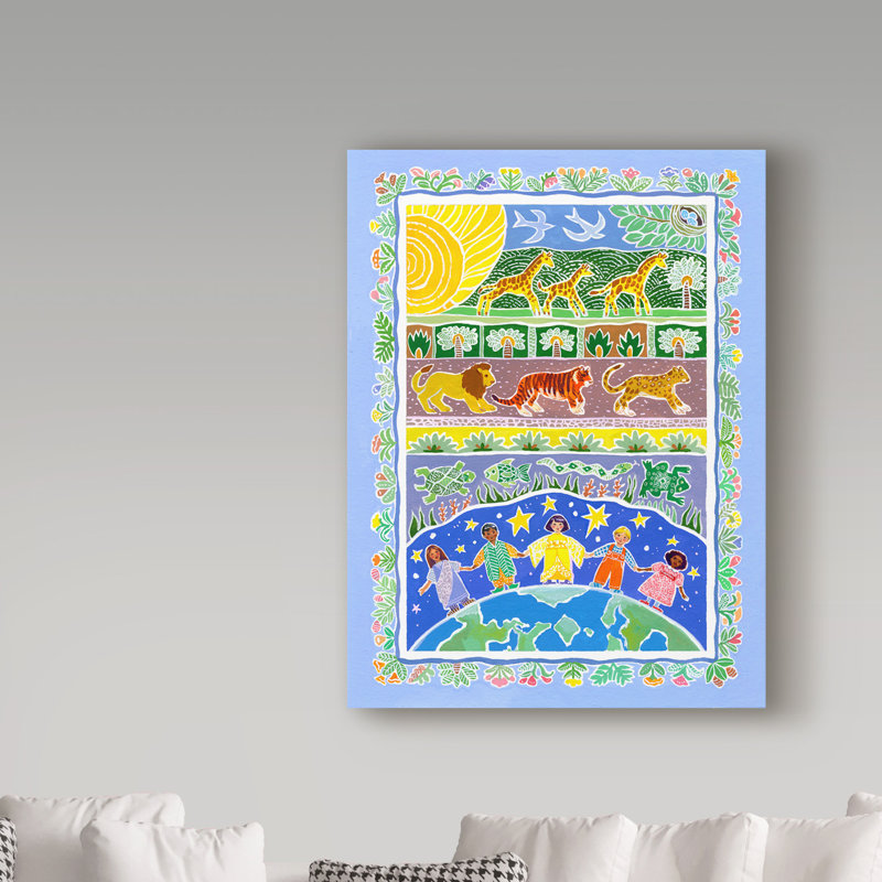 «Children Of The World» par Hollifield, reproduction d'art sur toile tendue, H 19 po x l 14 po x P 2 po