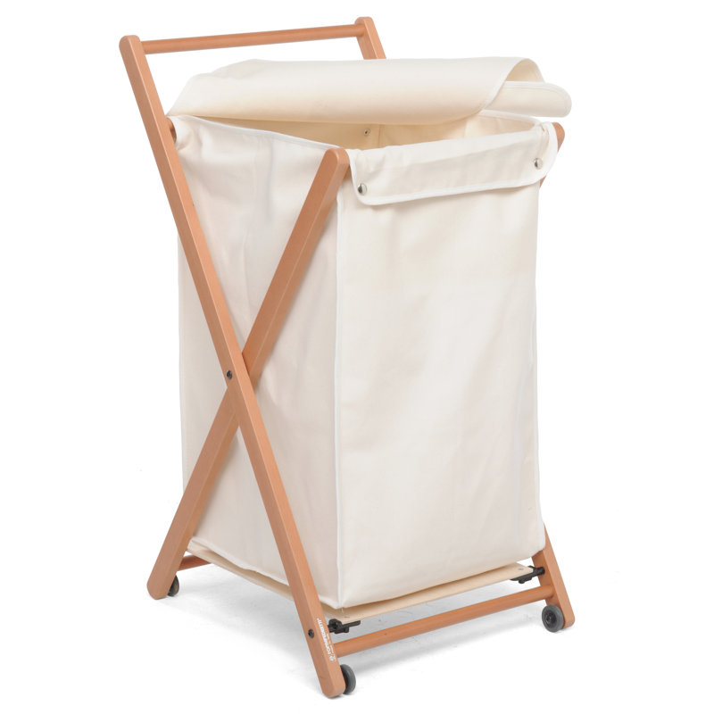 Wood Rolling Laundry Hamper