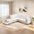 U-shaped Sectional Sofa Couch With A Movable Ottoman And A Coffee Table With Hidden Charging Devices-1926735750