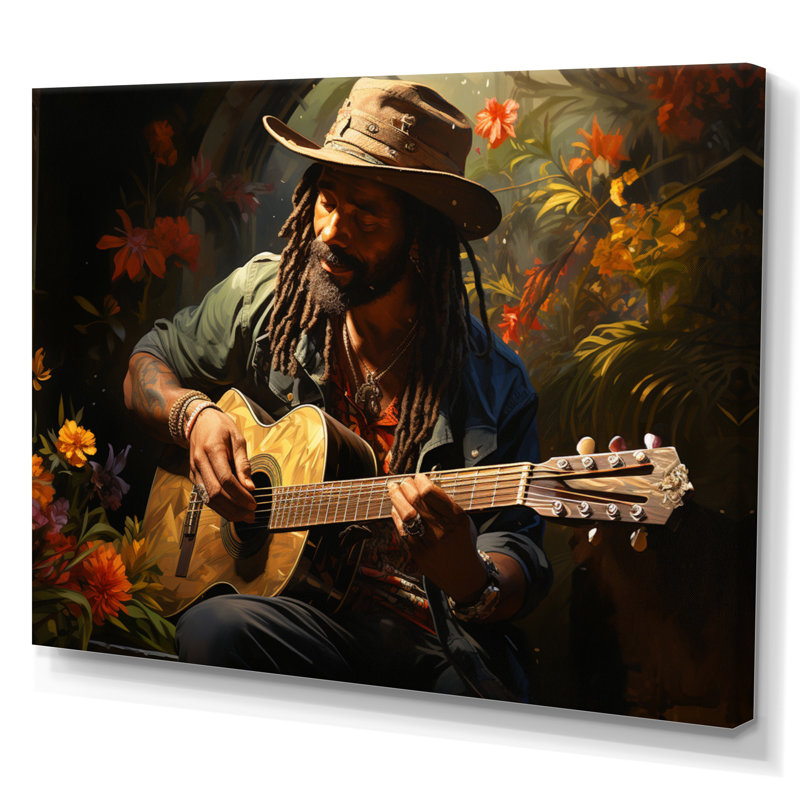 Caroleann Music Reggae Vibes I Framed On Canvas Print, H 12 po x l 20 po x P 1 po, Toile tendue