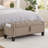 Linen Upholstered Ottoman Bench With Storage And Safety Hinge For Bedroom Living Room-128632914