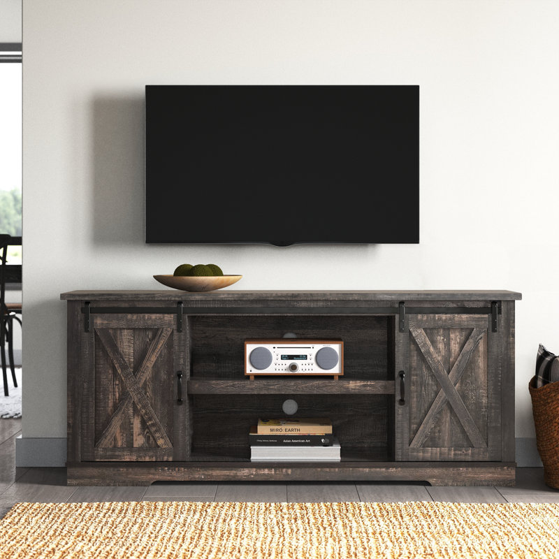 Chiara Farmhouse TV Stand, Dark Rustic Oak