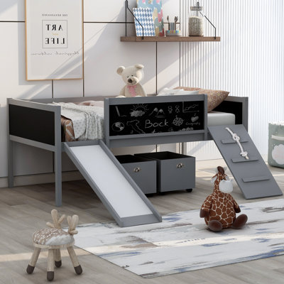 Loft Bed With Staircase And Storage Compartments
