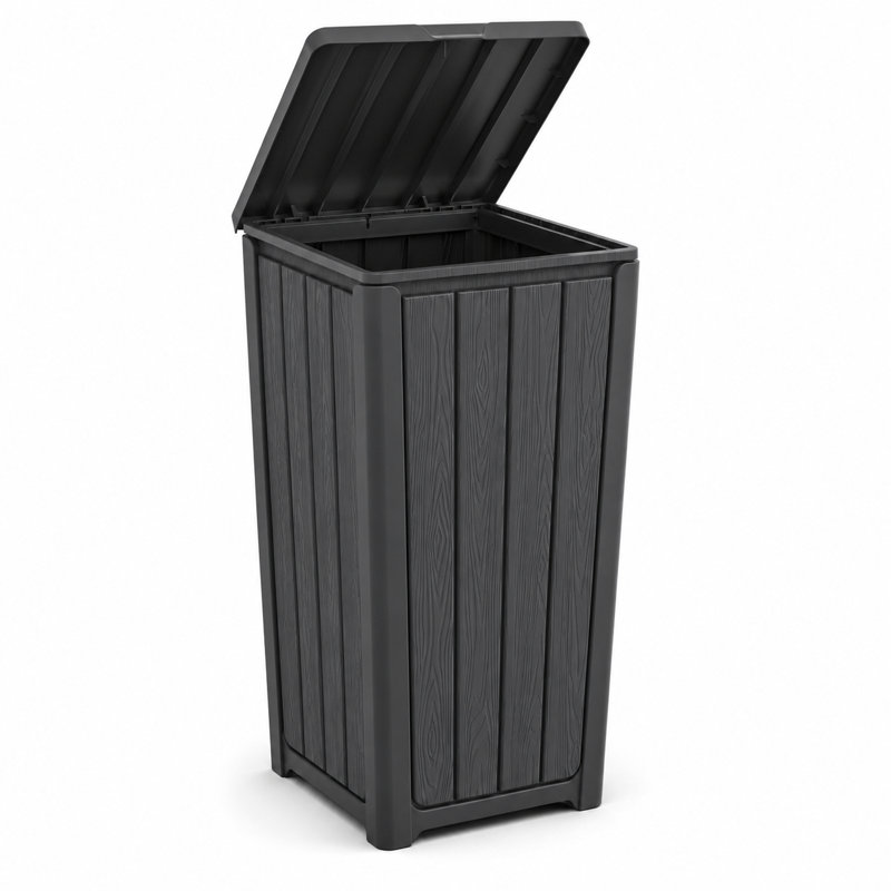 Poubelle d'extérieur 35 gallons avec couvercle, Noir