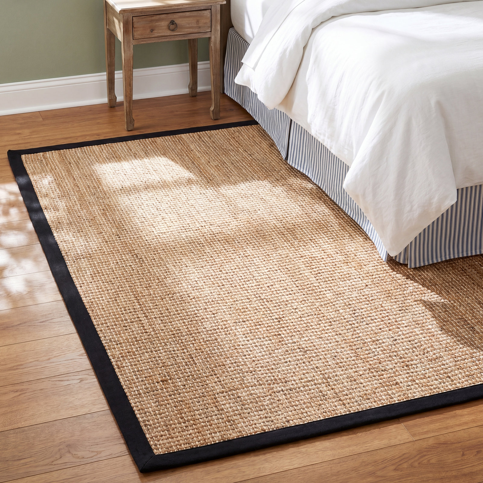 Natural Black Seagrass Rug, Rectangle 10' x 14'