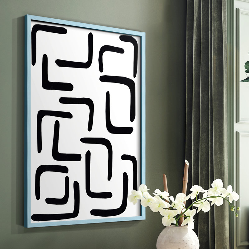 Shuffle III Framed Print - Solid Wood, Cadre simple bleu, H 10 po x l 8 po