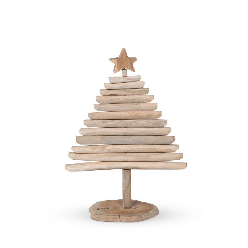 Rustic Teak Wood Christmas Tree, 50 in., 25" H x 17.75" W x 10.25" D