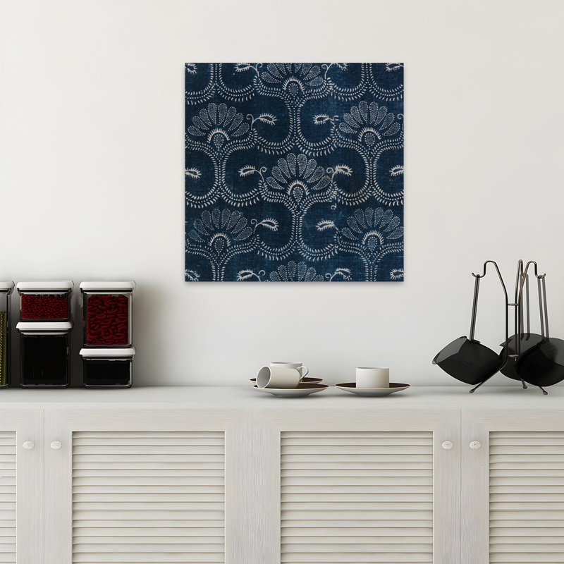Motif textile I, art floral rétro, H 18 po x l 18 po