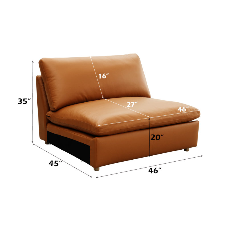Canapé modulaire en cuir 3 pièces Brighton