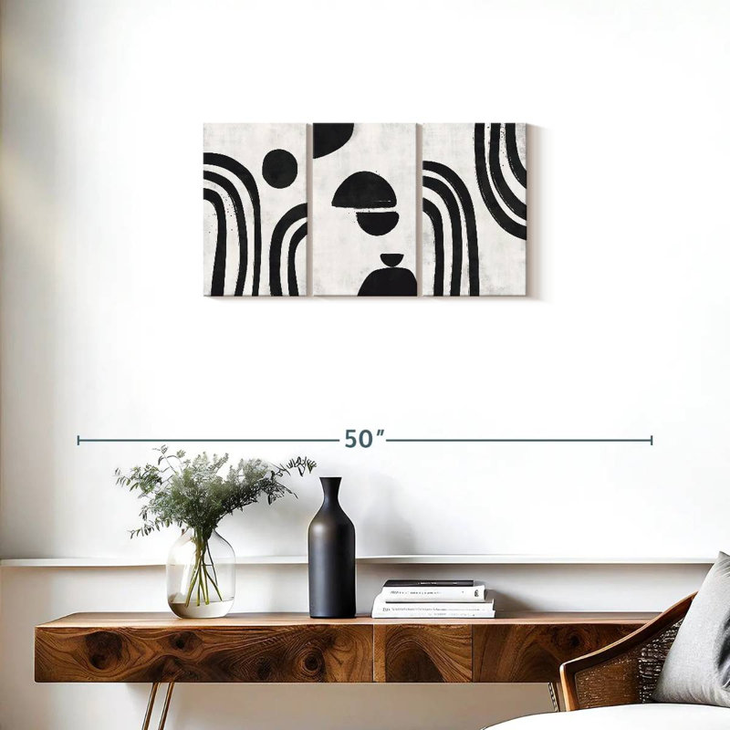 Impression sur toile simple et abstraite, H 15 po x l 32 po