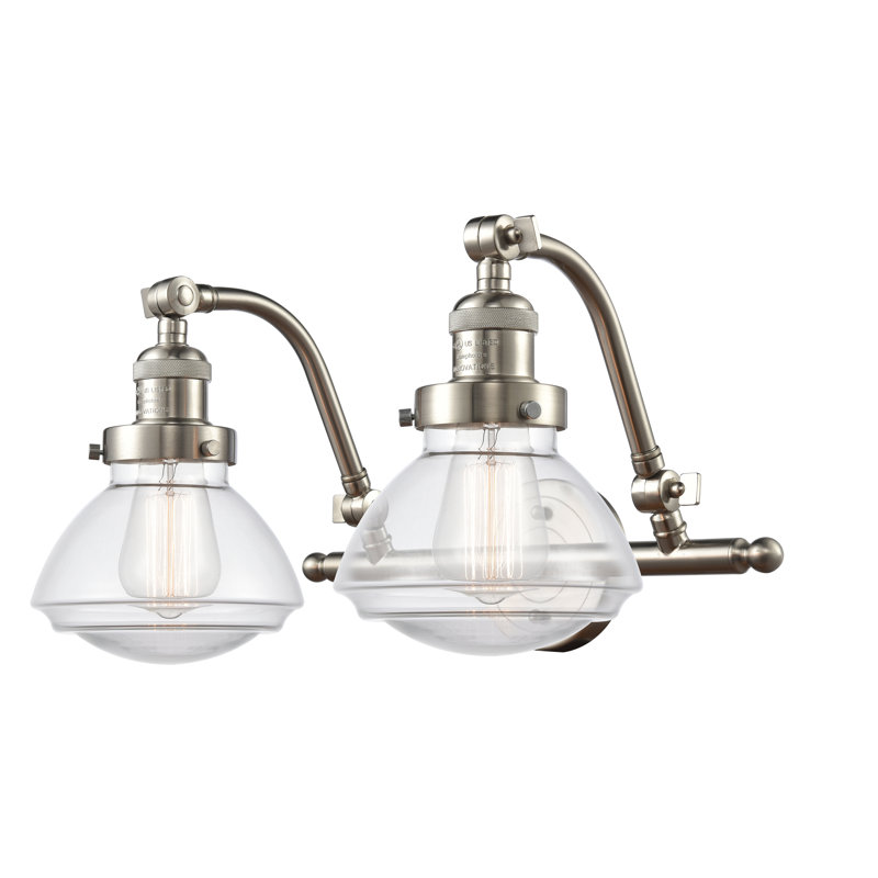 Éclairage pour salle de bain 2 lumières Chesterville, Ampoule incandescente rétro de 60 watts, Transparent