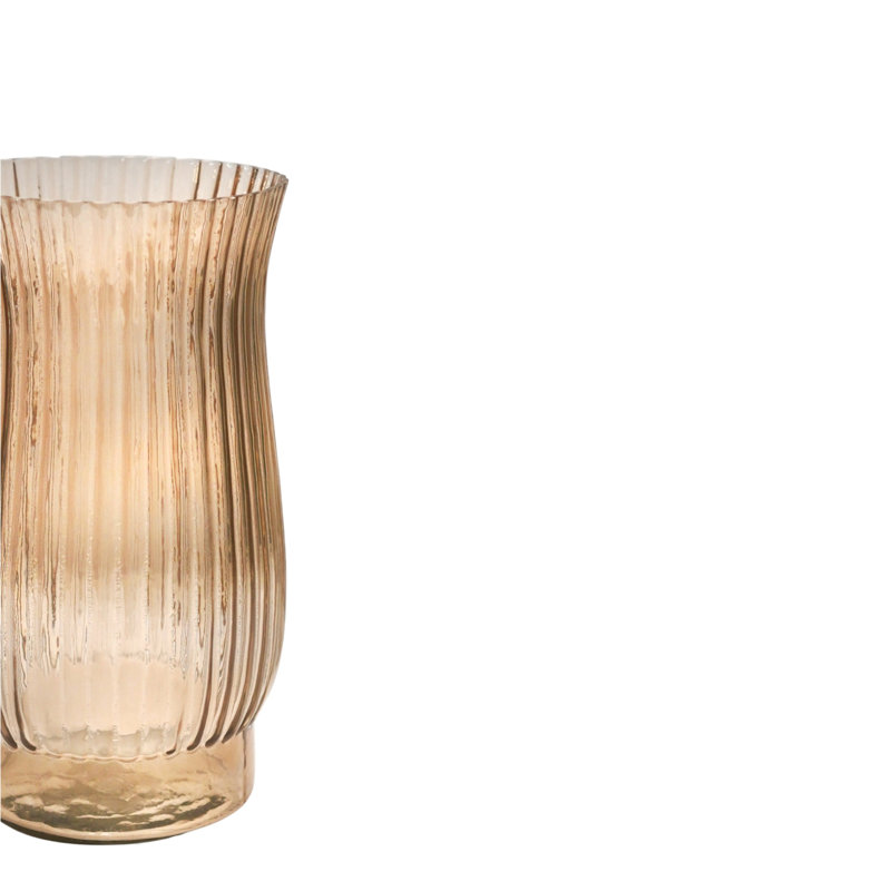 Airlie Ribbed Glass Vase, Apricot