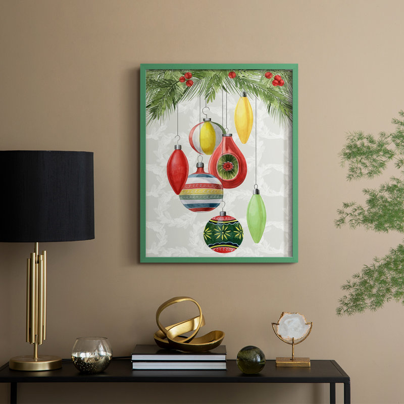 Arose Such a Clatter Collection B Framed Print - Solid Wood, Green, H 30 po x l 24 po