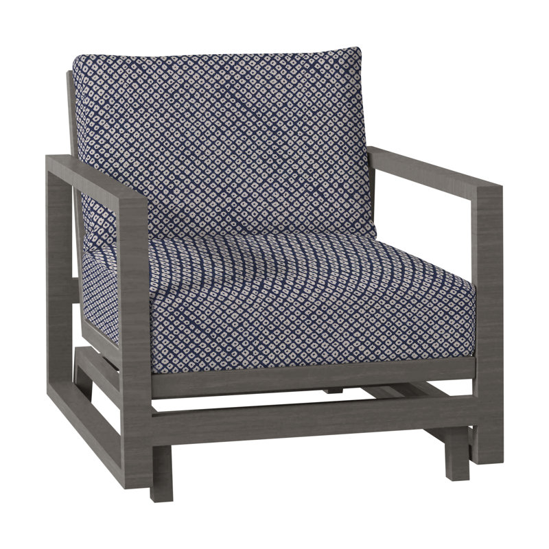 Avondale Patio Lounge Chair with Cushions, Slate Grey, No Welt, Avila Natural White