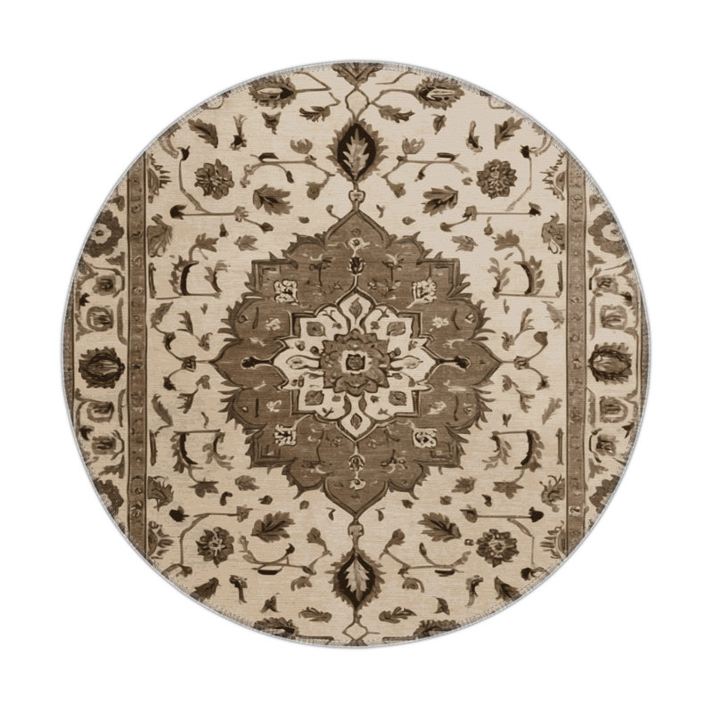 Tabriz Beige Indoor and Outdoor Area Rug, Rectangle 8' x 10'