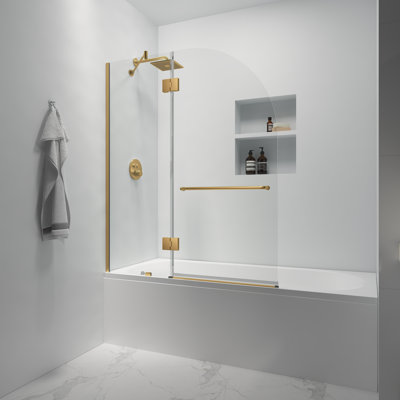 Julien 48'' - W x 58'' H Door Frameless Tub Door with Heat Soaking Process; Protective Coating Treatment