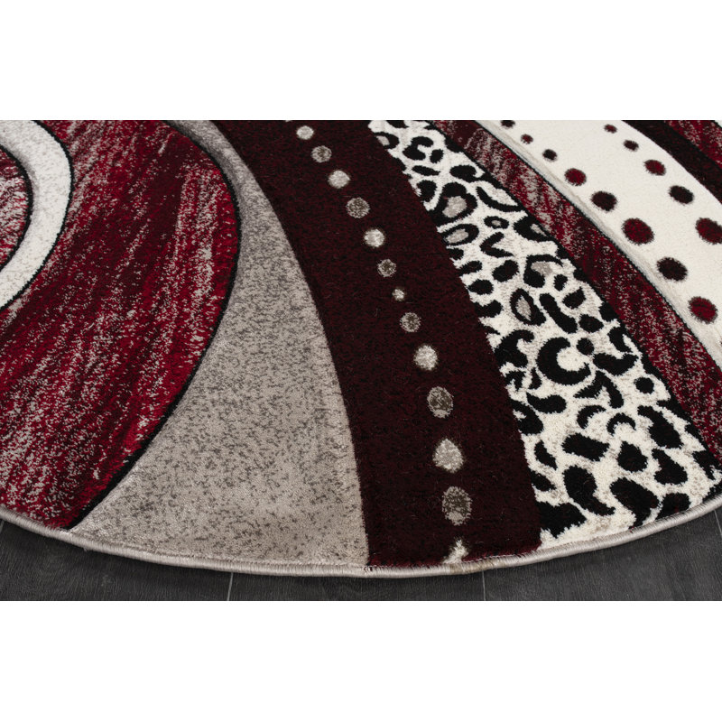 Nekizia Abstract Indoor Rug, Round 5'2"
