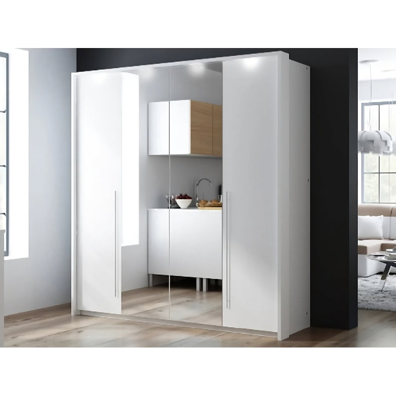 Manufactured Wood Wardrobe, 219xm H x 210cm W x 65cm D, Grey