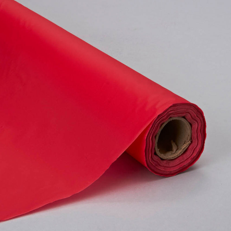 Rouleaux de nappe en plastique jetables, ROUGE