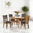 47 Inch Round Oak Finish Dining Table With Lower Shelf