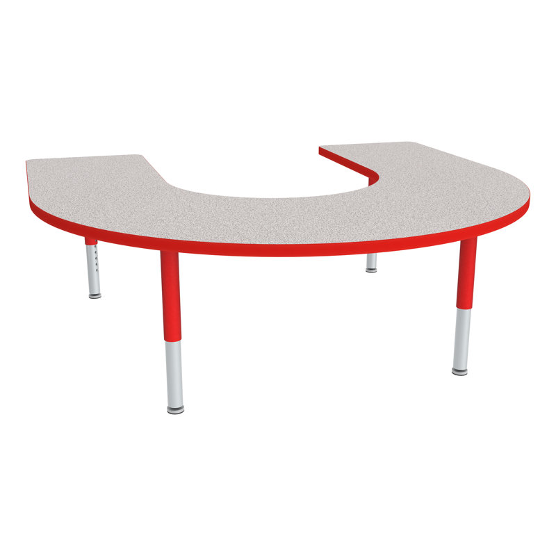 Table d'activités préscolaire à hauteur ajustable avec roulettes, Gris nebula, Rouge