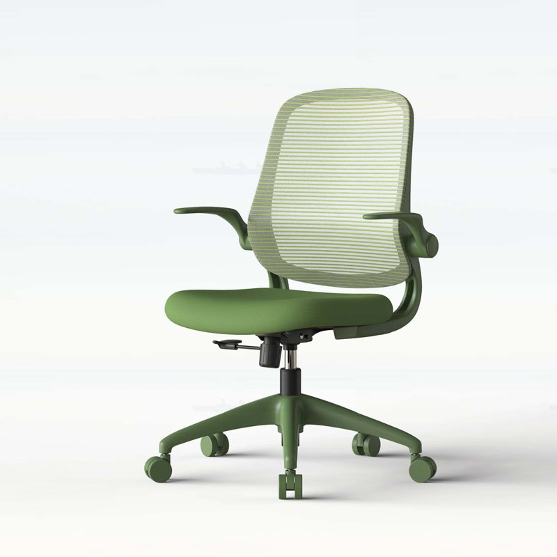 Fauteuil de direction moderne et ergonomique réglable avec accoudoirs rabattables, Vert, Green
