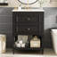 Meuble-lavabo rétro avec lavabo en céramique et rangement intelligent-656303038