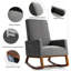 Fauteuil rembourré à dossier haut avec poches latérales Rocking-1449574387