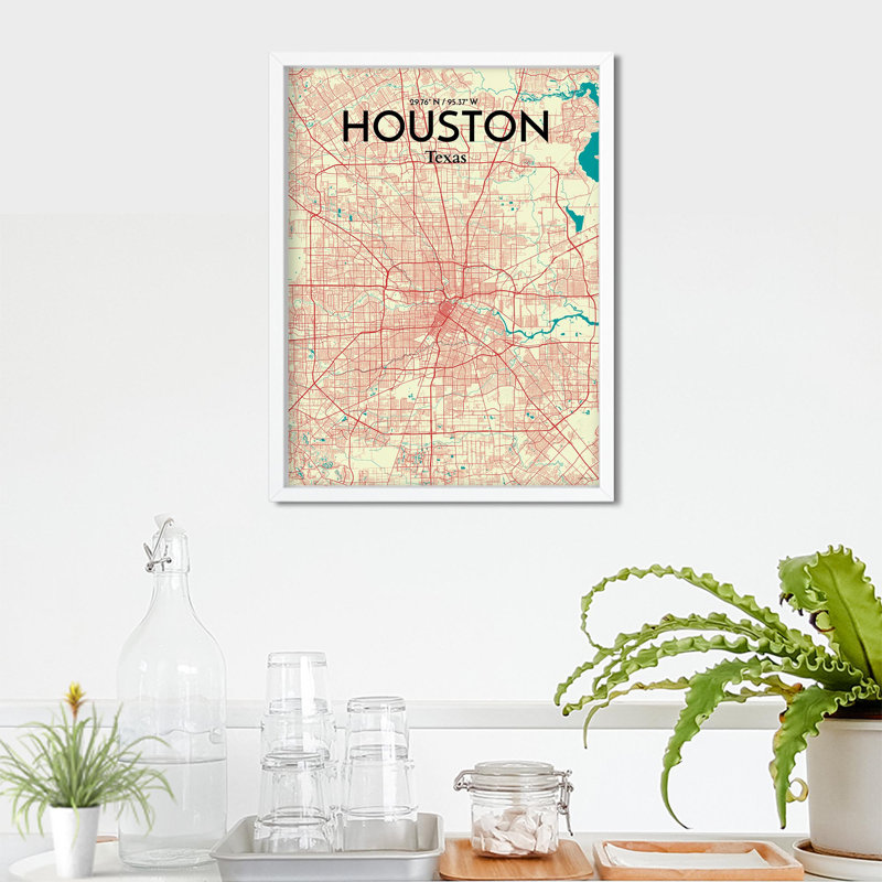 " Houston City Map ", 24" H x 18" W
