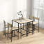 Ensemble de 3 tables de bar et chaises, ensemble de table de salle à manger industrielle pour 2 personnes, table de cuisine à hauteur de comptoir avec tabourets de bar, ensemble de table de petit-déjeuner pour 2 petits espaces, chêne-615484585-615484586