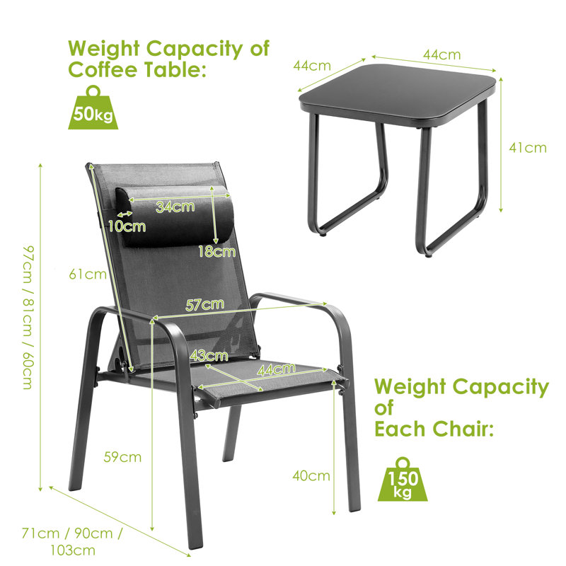 Tammo Metal 2 - Person Seating Group, Grey