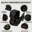 Sac à dos porte-outils Orizer robuste de 18 po - Sac à outils étanche, fond rigide moulé, poches multiples et compartiment pour ordinateur portable - Bretelles ergonomiques pour électriciens, mécaniciens et techniciens de CVC